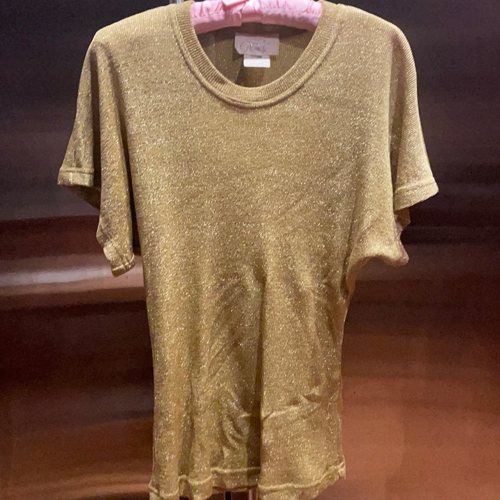 VINTAGE CACHE GOLD SPARKLE TOP